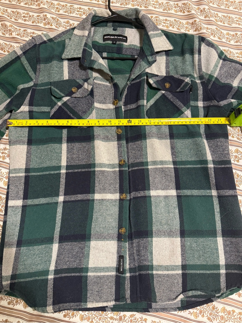 MoloKai Supply Co. Green & Navy Plaid Button-Up Shirt Jacket - Picture 4 of 6